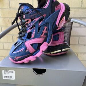 Balenciaga Navy and Pink Athletic Shoes